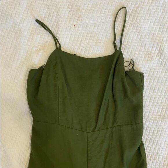 Line and Dot Green Spaghetti Strap Jumpsuit | Sz S - Picture 3 of 8